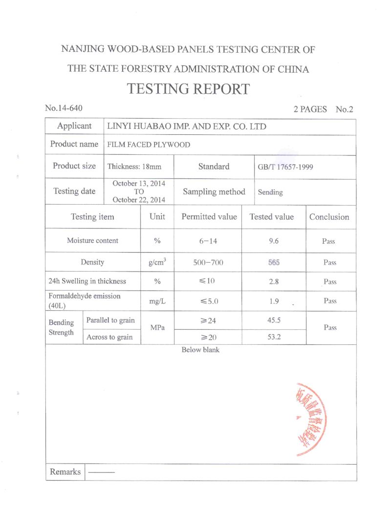 Waterproof Building Material - Film Faced Plywood for Constructioin
